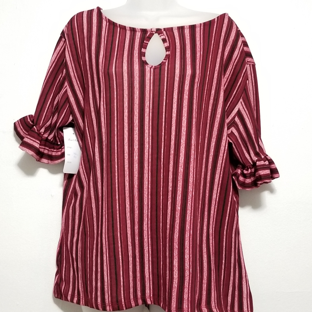 New Women Plus 3XL Lined Round Neck Blouse